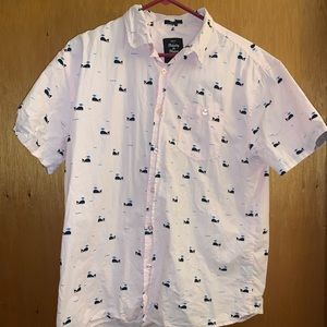 Pink Whale/Hawaiian Shirt Slim Fit